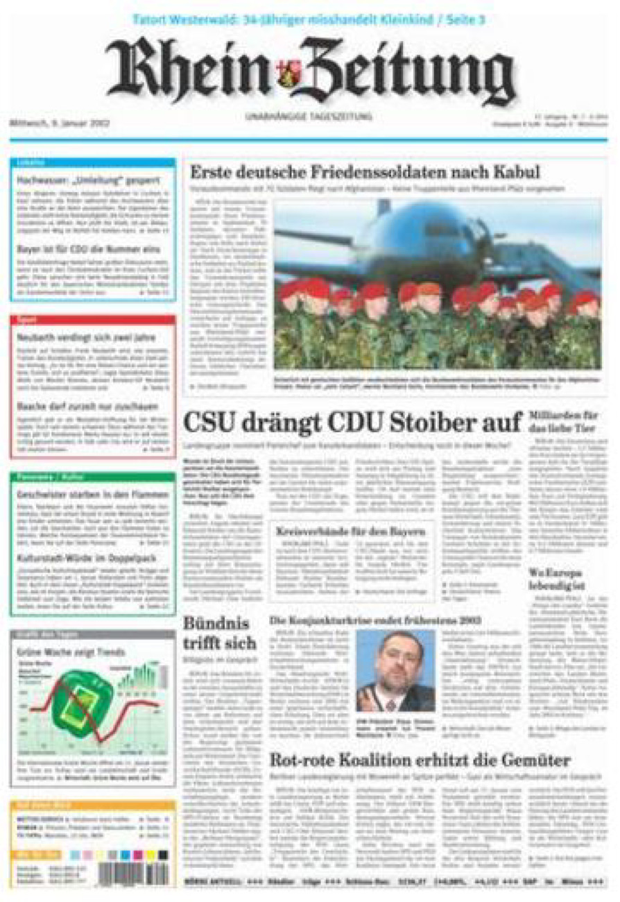 Rhein-Zeitung Kreis Cochem-Zell vom Mittwoch, 09.01.2002