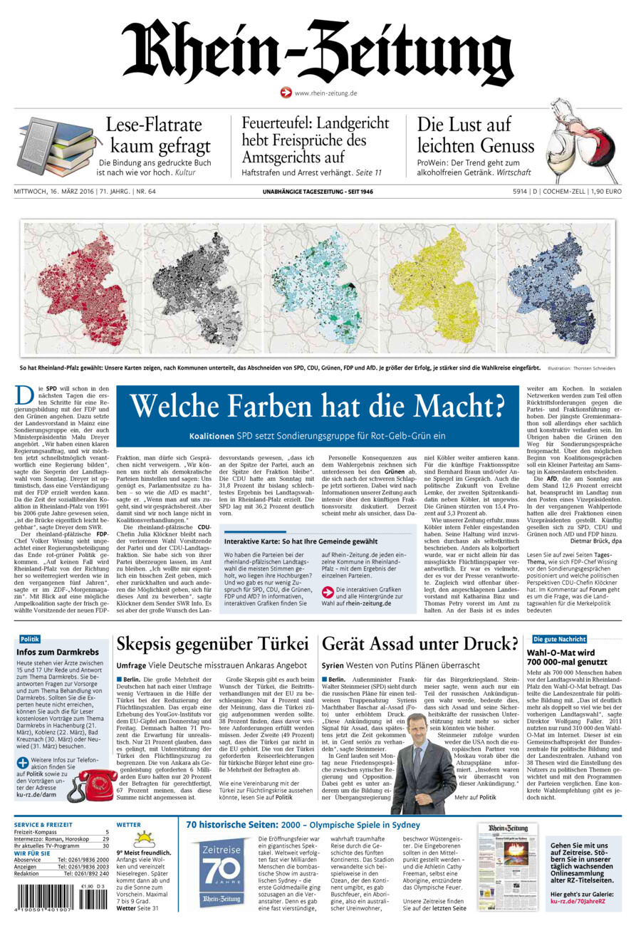 Rhein-Zeitung Kreis Cochem-Zell vom Mittwoch, 16.03.2016