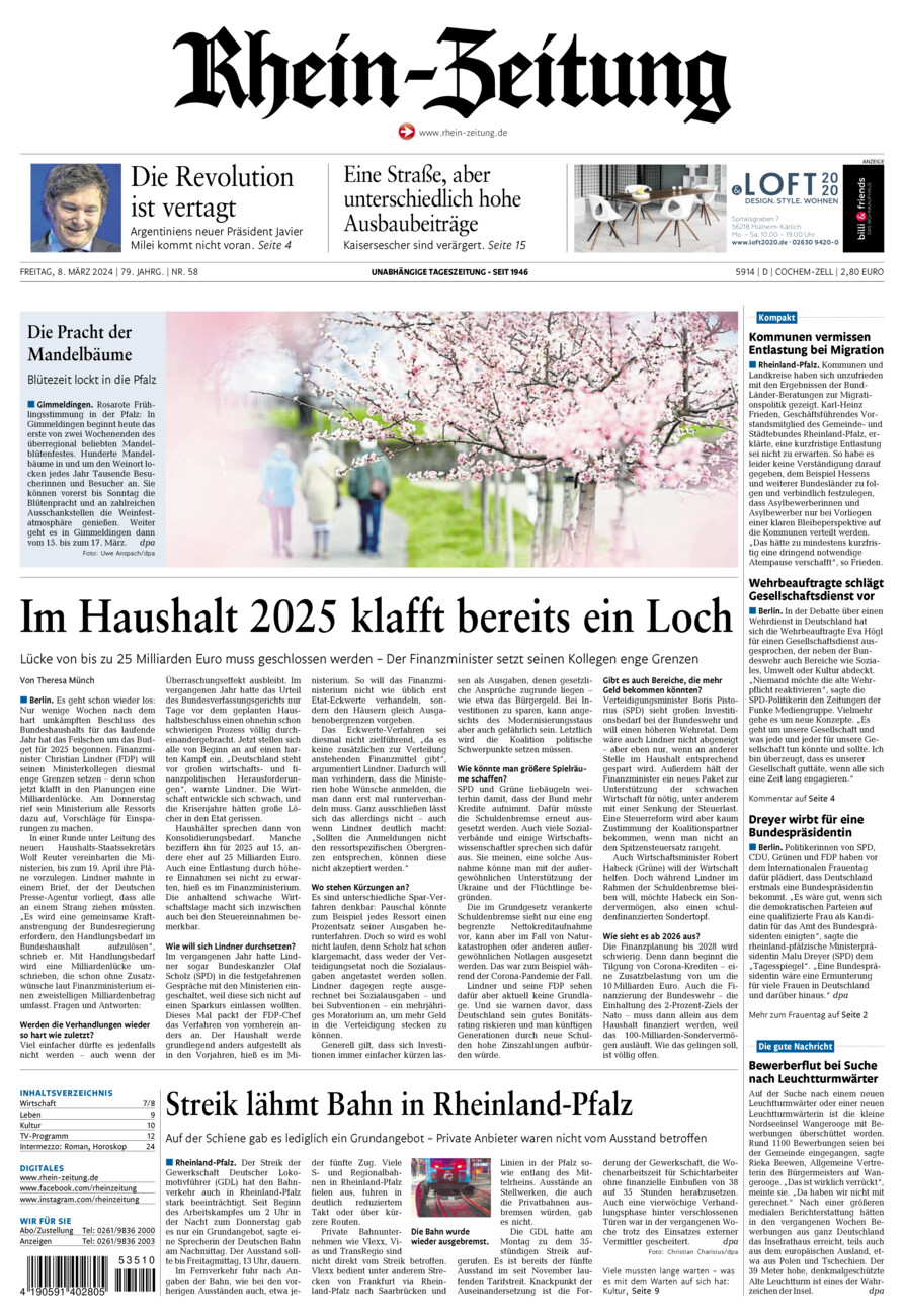 Rhein-Zeitung Kreis Cochem-Zell vom Freitag, 08.03.2024