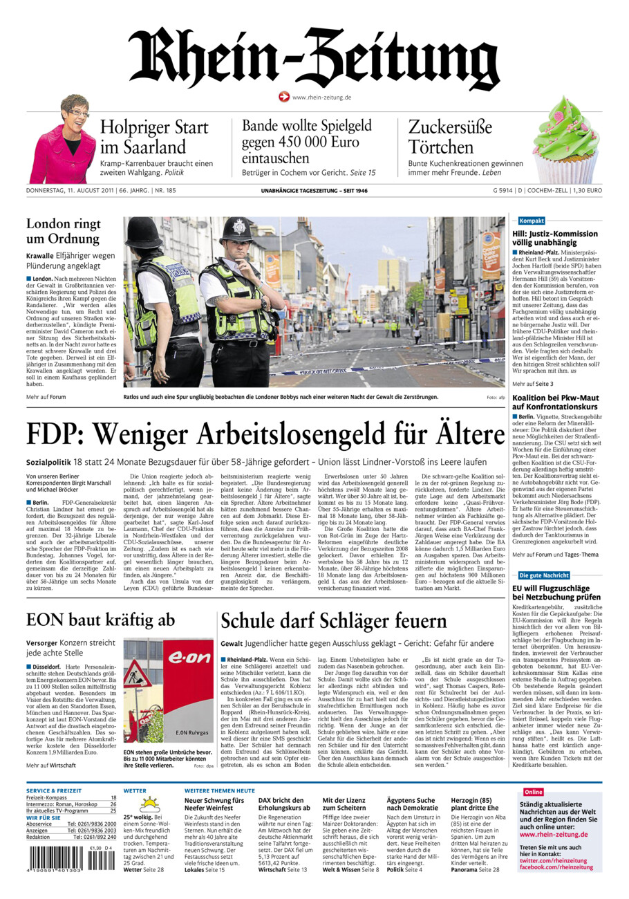 Rhein-Zeitung Kreis Cochem-Zell vom Donnerstag, 11.08.2011