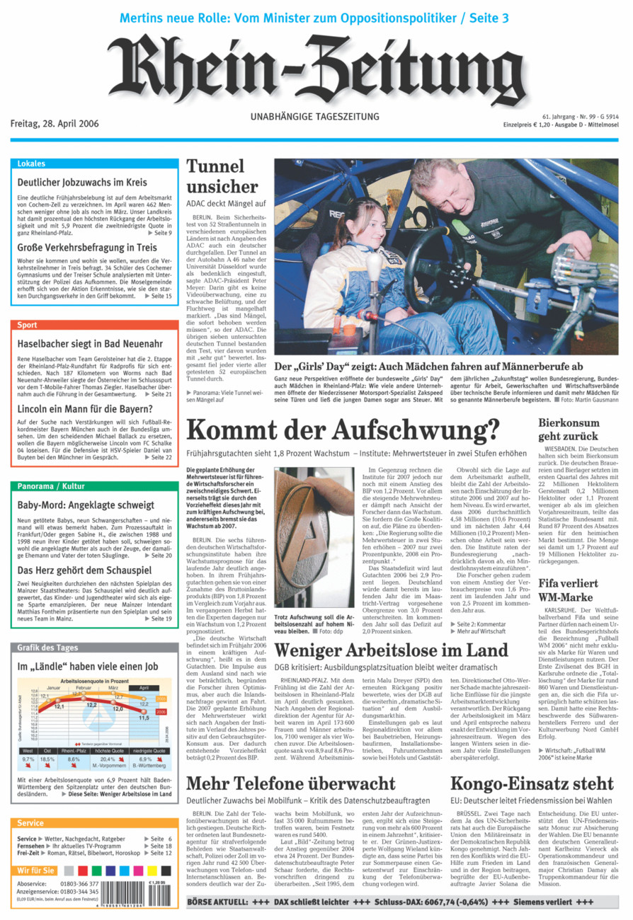 Rhein-Zeitung Kreis Cochem-Zell vom Freitag, 28.04.2006