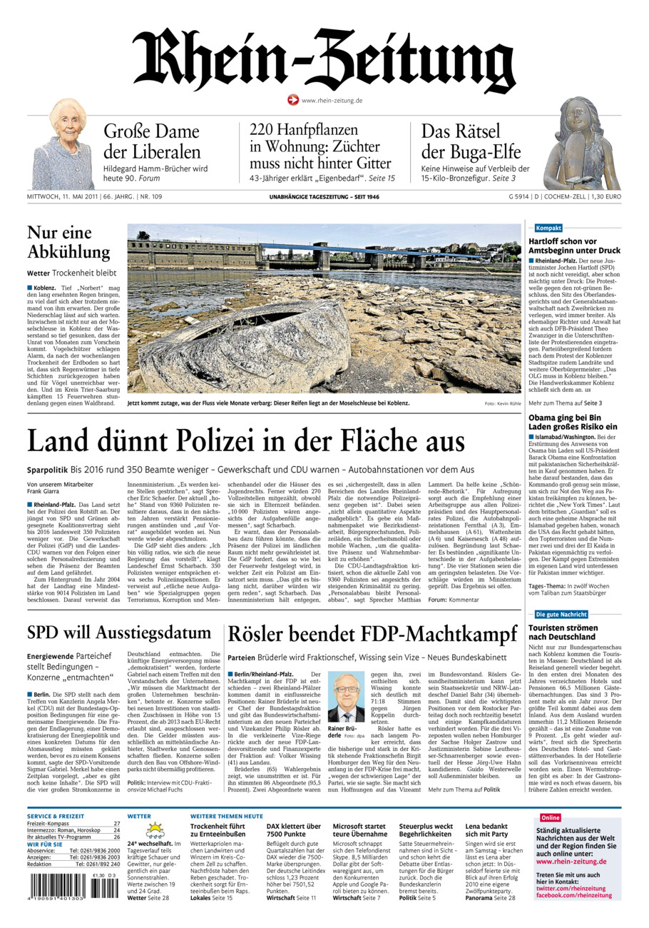 Rhein-Zeitung Kreis Cochem-Zell vom Mittwoch, 11.05.2011