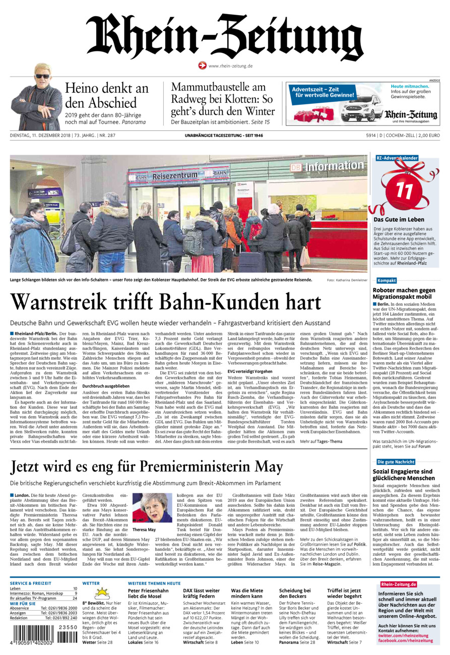 Rhein-Zeitung Kreis Cochem-Zell vom Dienstag, 11.12.2018