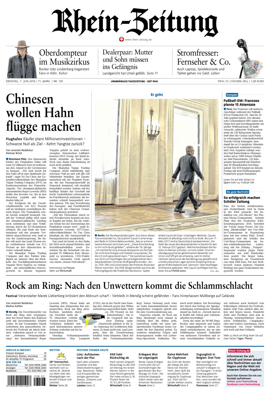 Rhein-Zeitung Kreis Cochem-Zell vom Dienstag, 07.06.2016