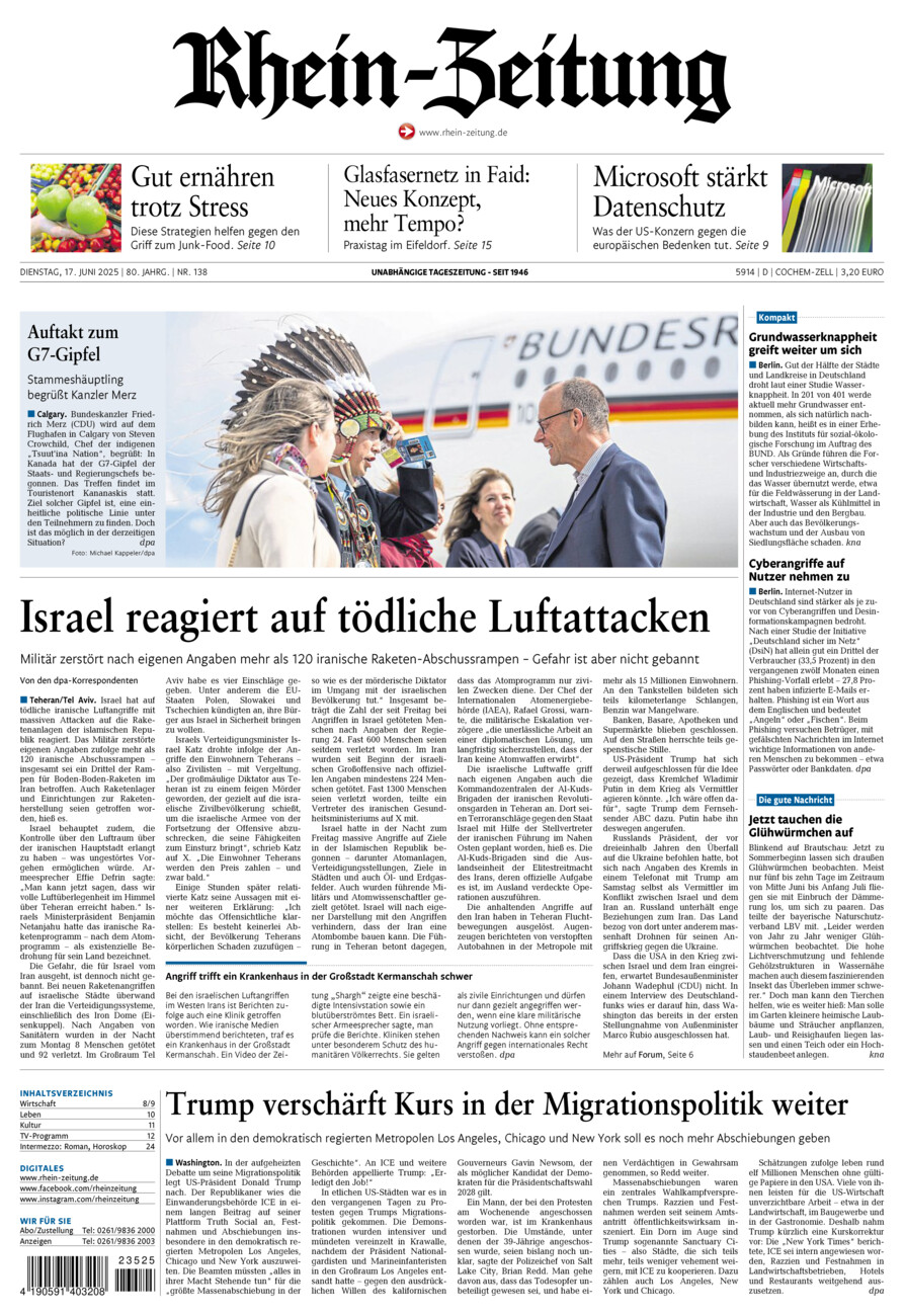 Rhein-Zeitung Kreis Cochem-Zell vom Dienstag, 17.06.2025
