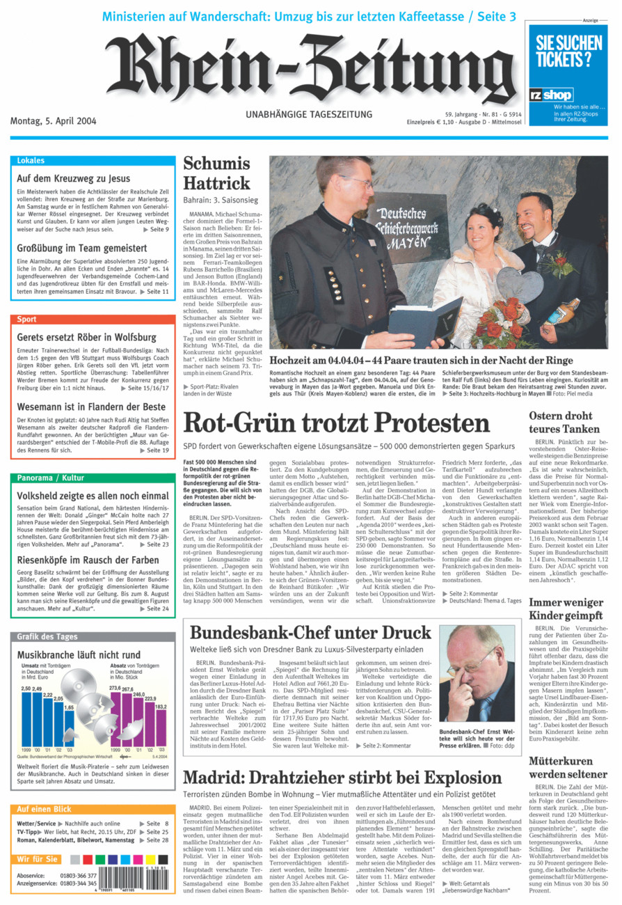 Rhein-Zeitung Kreis Cochem-Zell vom Montag, 05.04.2004
