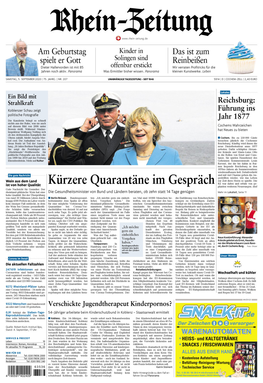Rhein-Zeitung Kreis Cochem-Zell vom Samstag, 05.09.2020