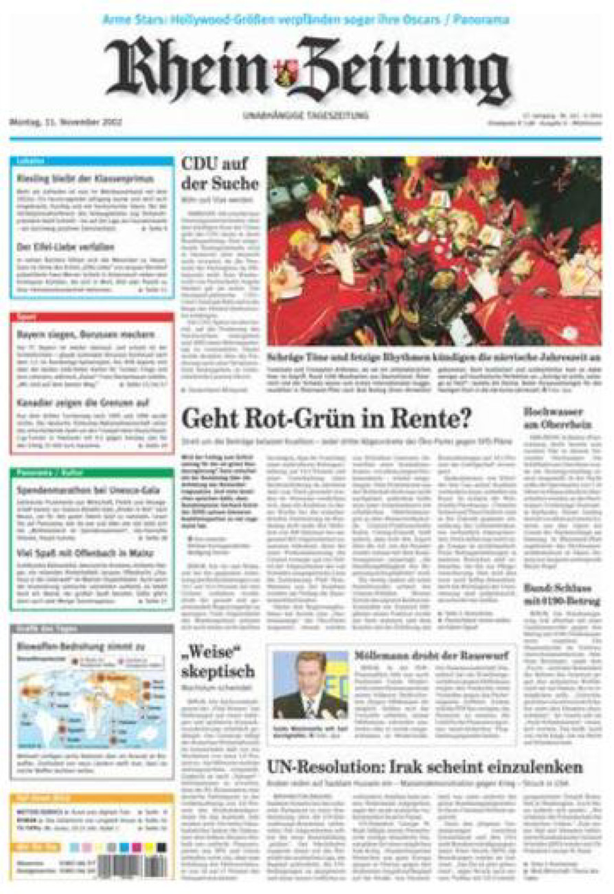 Rhein-Zeitung Kreis Cochem-Zell vom Montag, 11.11.2002