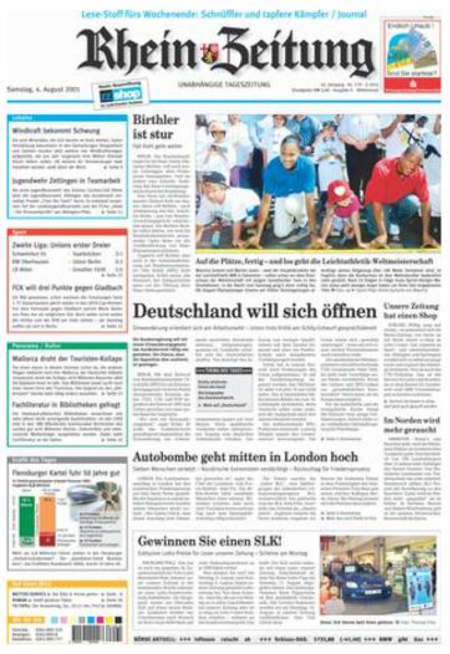 Rhein-Zeitung Kreis Cochem-Zell vom Samstag, 04.08.2001