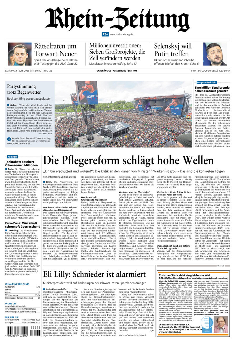 Rhein-Zeitung Kreis Cochem-Zell vom Samstag, 06.06.2026
