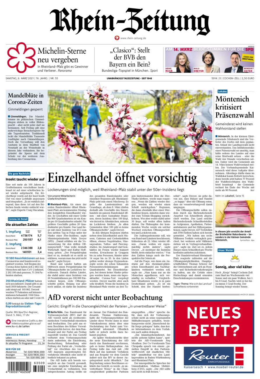 Rhein-Zeitung Kreis Cochem-Zell vom Samstag, 06.03.2021
