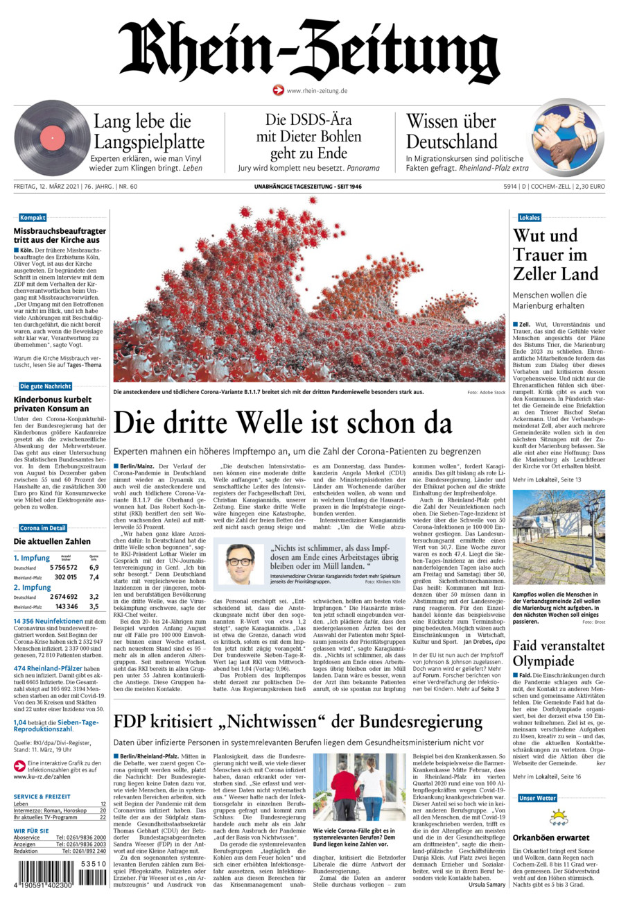 Rhein-Zeitung Kreis Cochem-Zell vom Freitag, 12.03.2021