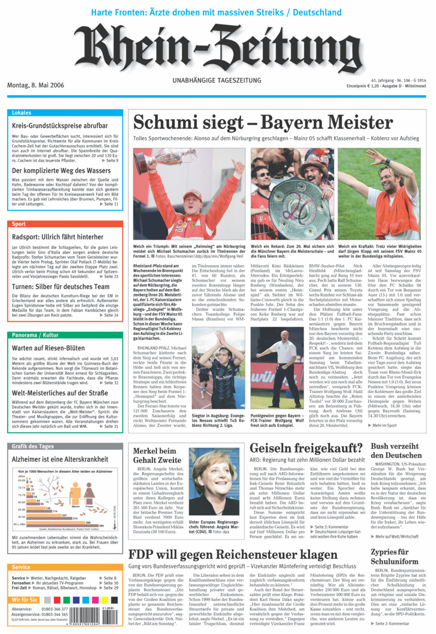Rhein-Zeitung Kreis Cochem-Zell vom Montag, 08.05.2006