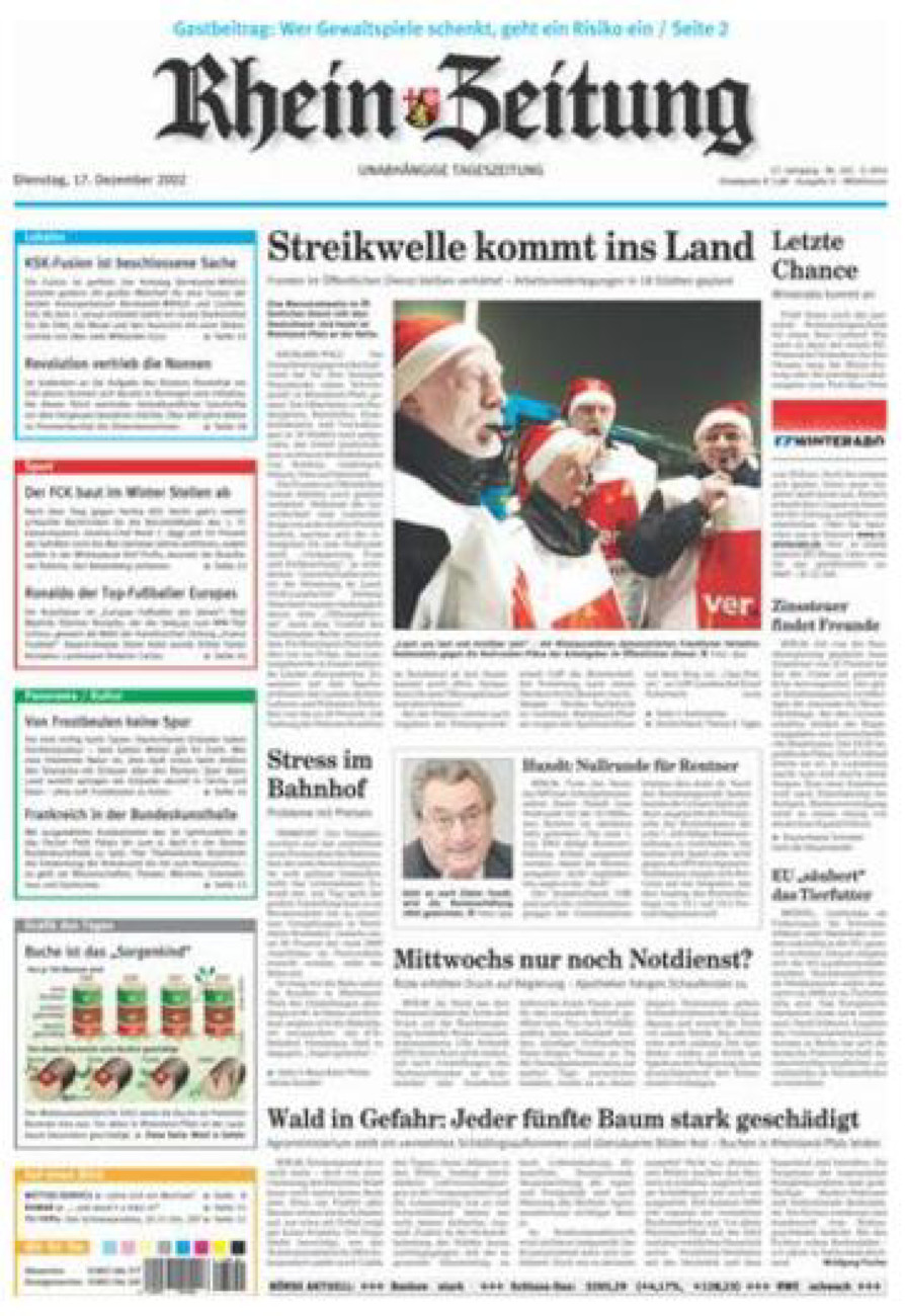 Rhein-Zeitung Kreis Cochem-Zell vom Dienstag, 17.12.2002