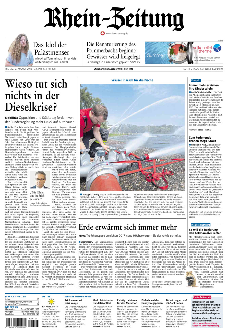 Rhein-Zeitung Kreis Cochem-Zell vom Freitag, 03.08.2018
