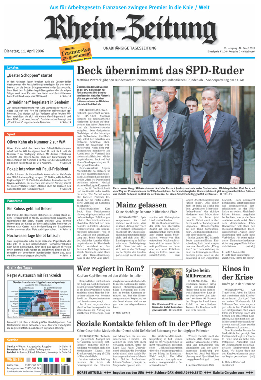 Rhein-Zeitung Kreis Cochem-Zell vom Dienstag, 11.04.2006