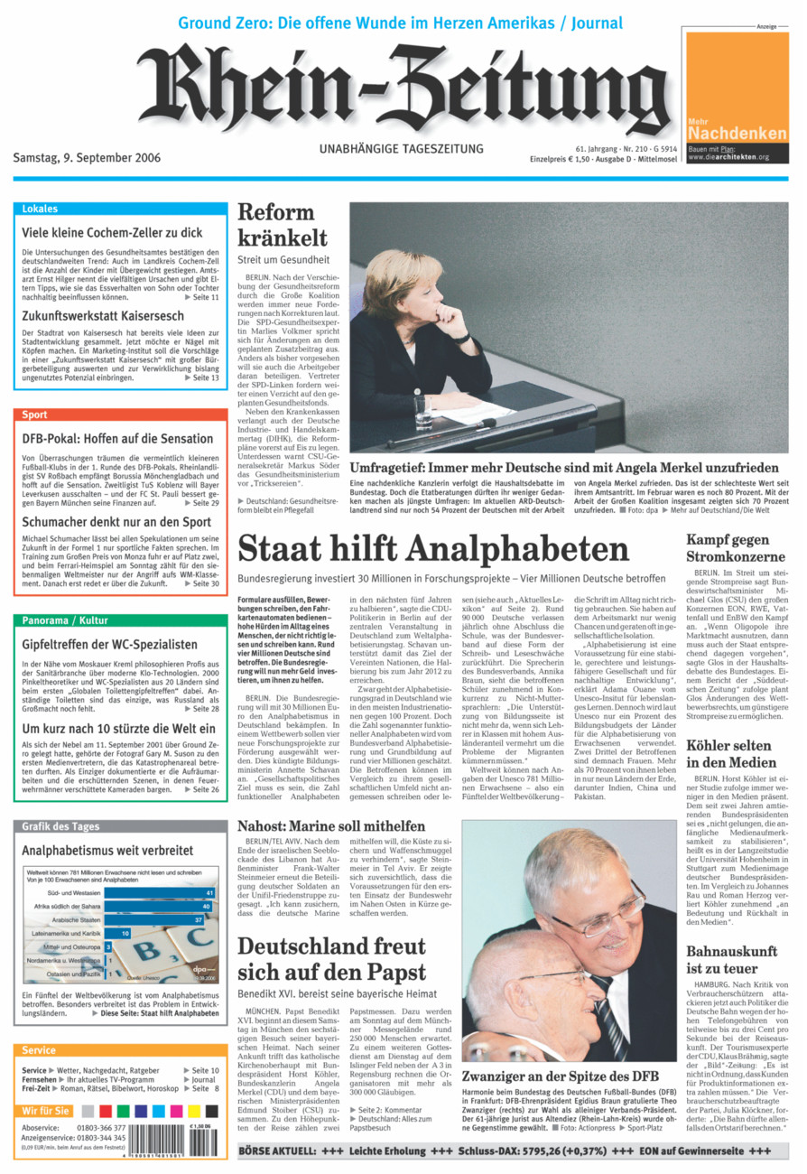 Rhein-Zeitung Kreis Cochem-Zell vom Samstag, 09.09.2006
