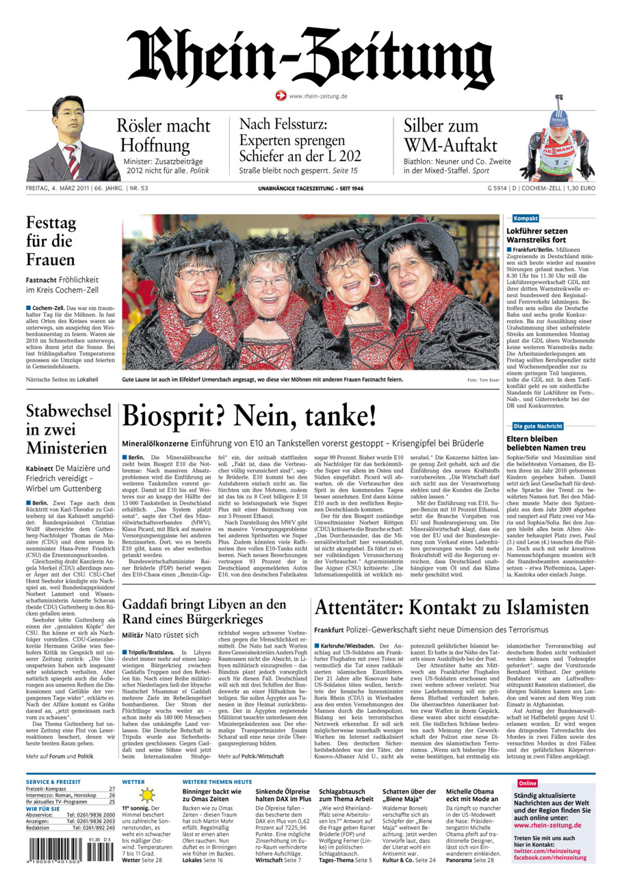 Rhein-Zeitung Kreis Cochem-Zell vom Freitag, 04.03.2011