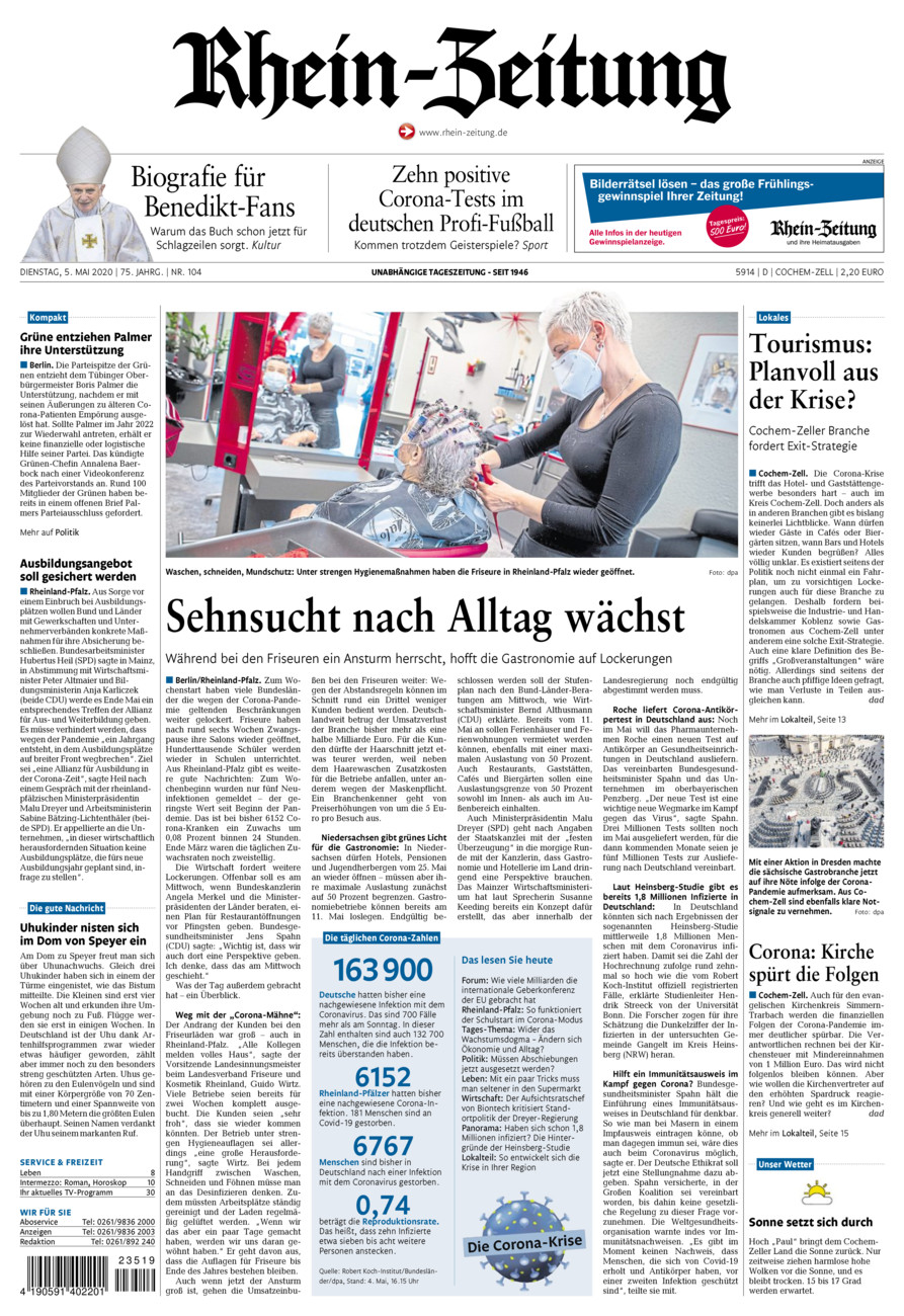 Rhein-Zeitung Kreis Cochem-Zell vom Dienstag, 05.05.2020