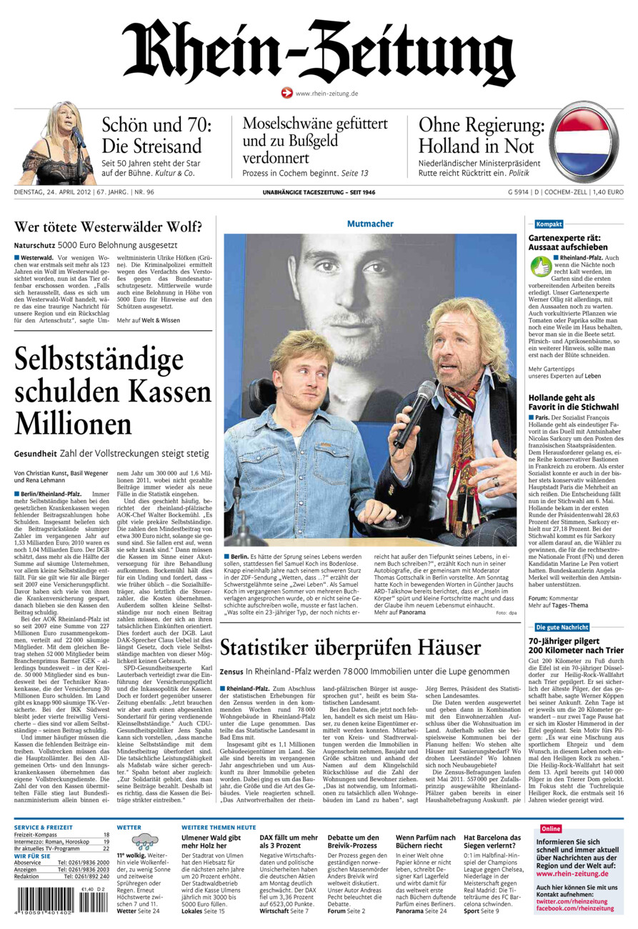 Rhein-Zeitung Kreis Cochem-Zell vom Dienstag, 24.04.2012