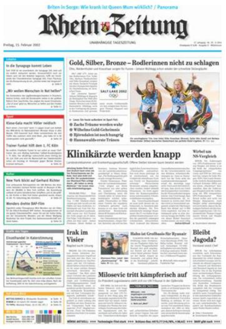 Rhein-Zeitung Kreis Cochem-Zell vom Freitag, 15.02.2002