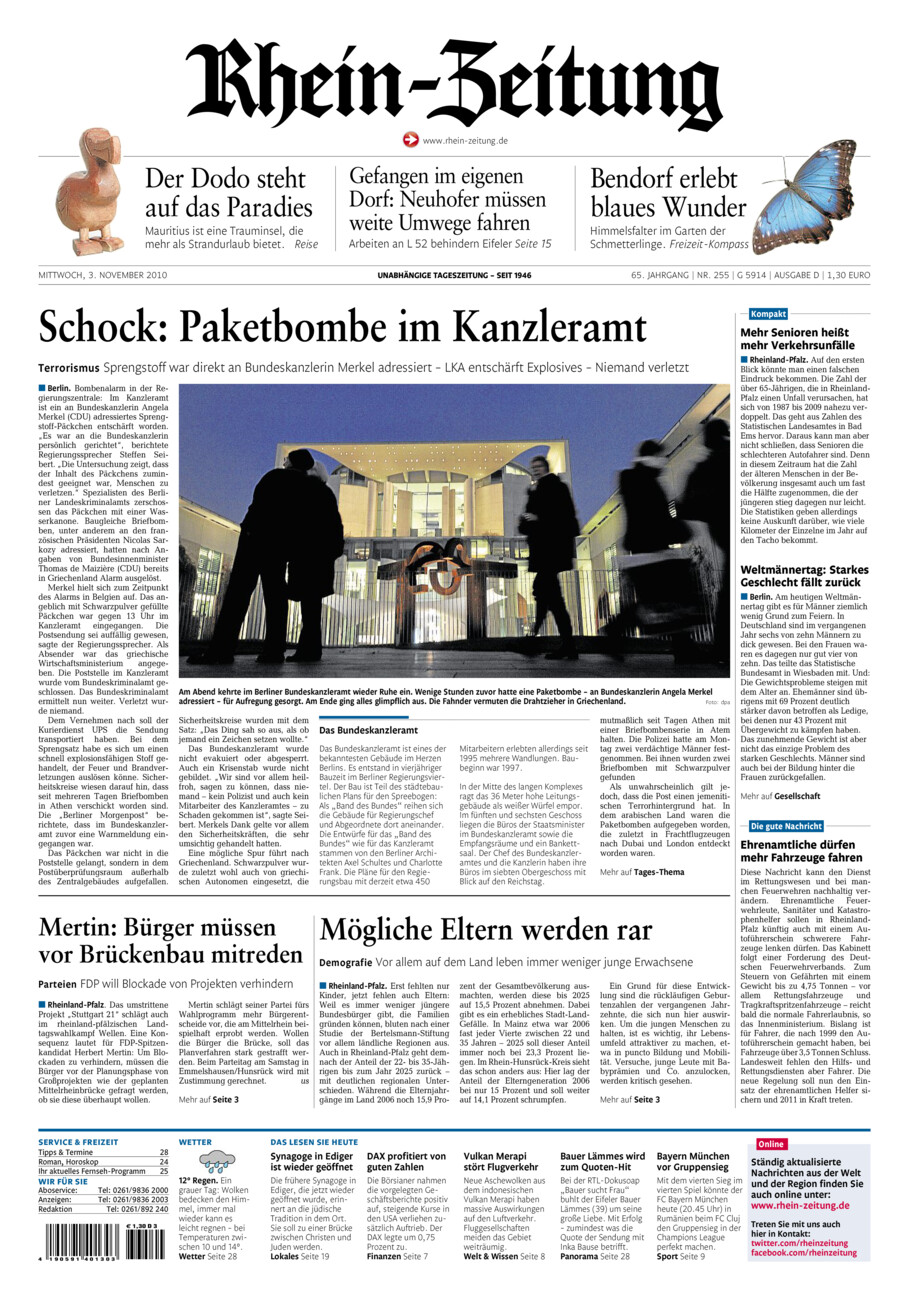 Rhein-Zeitung Kreis Cochem-Zell vom Mittwoch, 03.11.2010