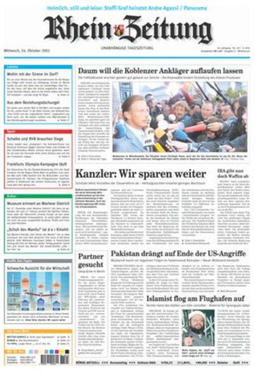 Rhein-Zeitung Kreis Cochem-Zell vom Mittwoch, 24.10.2001