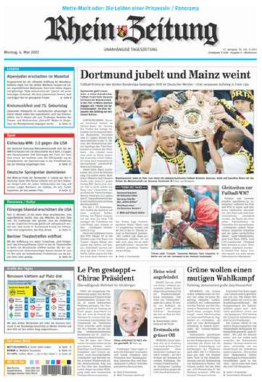 Rhein-Zeitung Kreis Cochem-Zell vom Montag, 06.05.2002