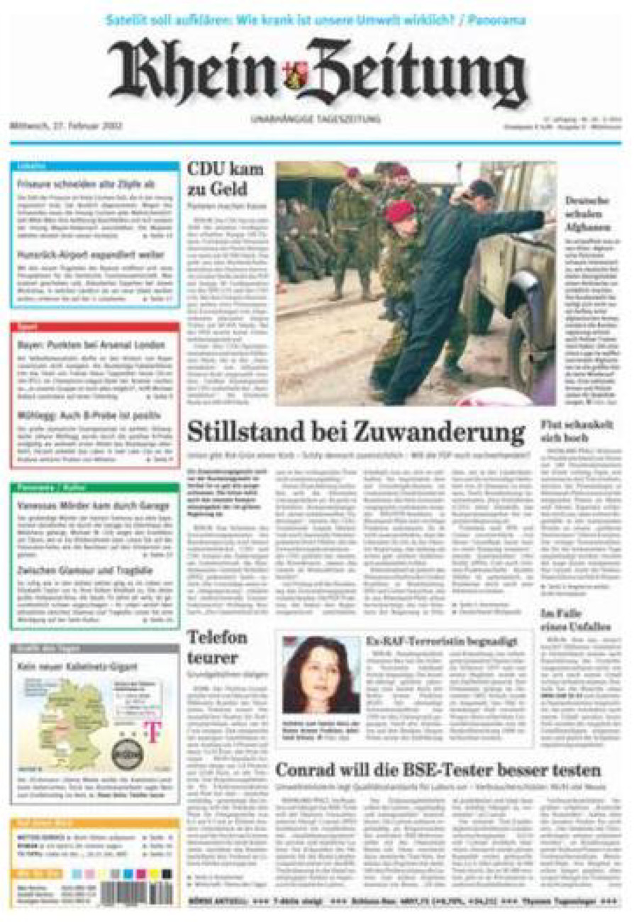 Rhein-Zeitung Kreis Cochem-Zell vom Mittwoch, 27.02.2002