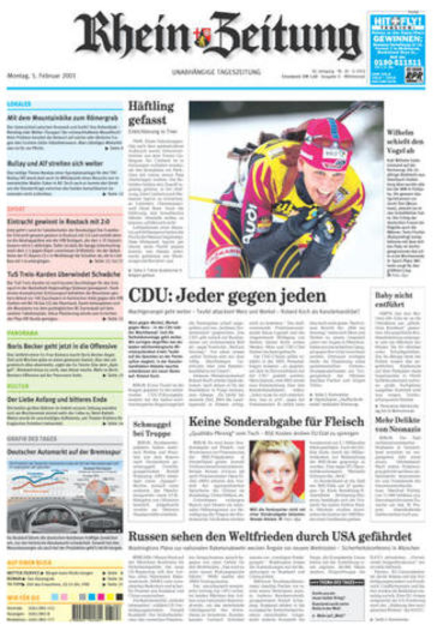 Rhein-Zeitung Kreis Cochem-Zell vom Montag, 05.02.2001