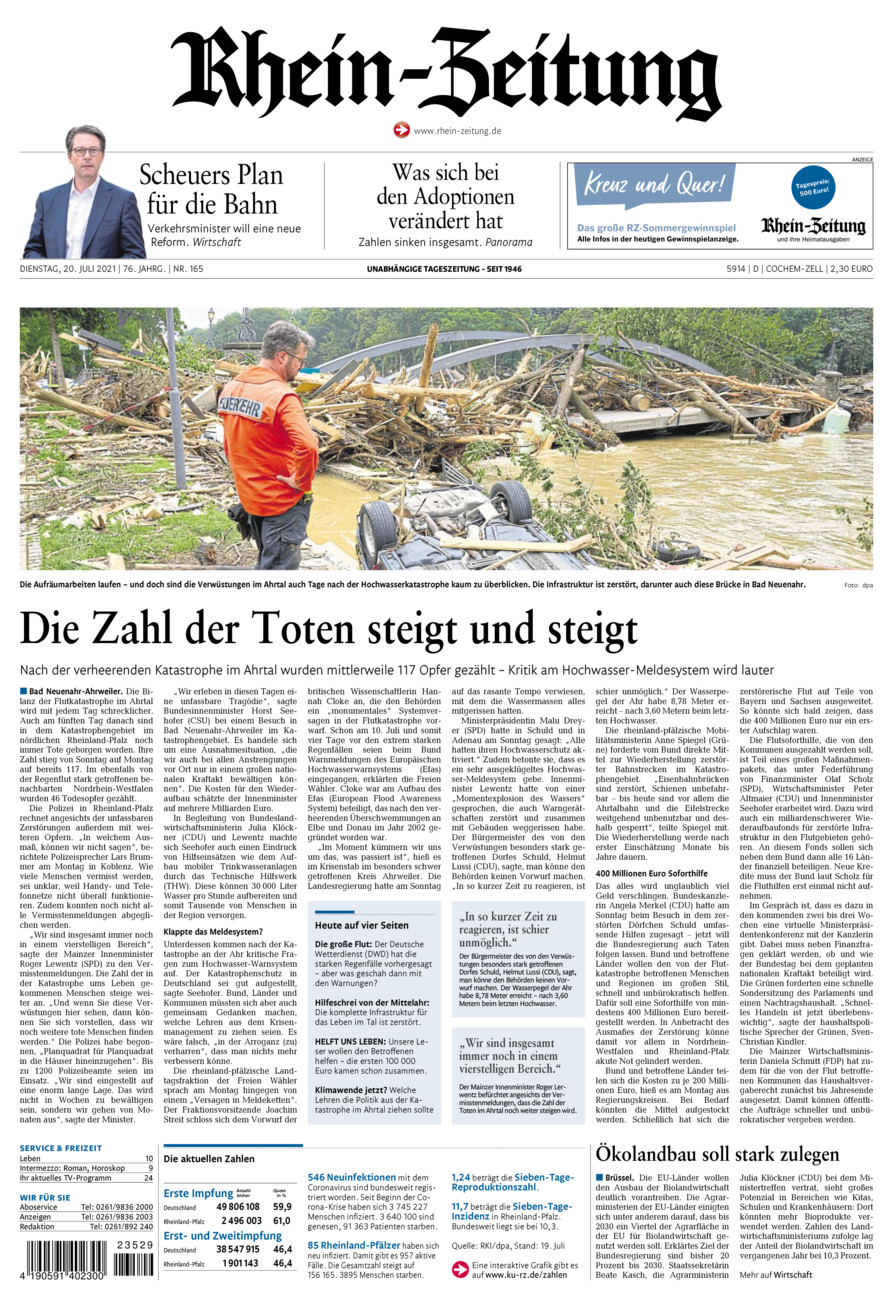 Rhein-Zeitung Kreis Cochem-Zell vom Dienstag, 20.07.2021