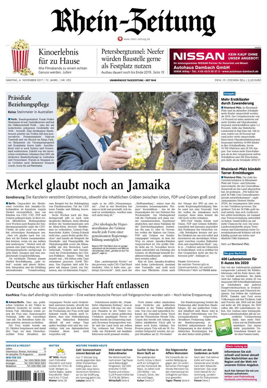 Rhein-Zeitung Kreis Cochem-Zell vom Samstag, 04.11.2017