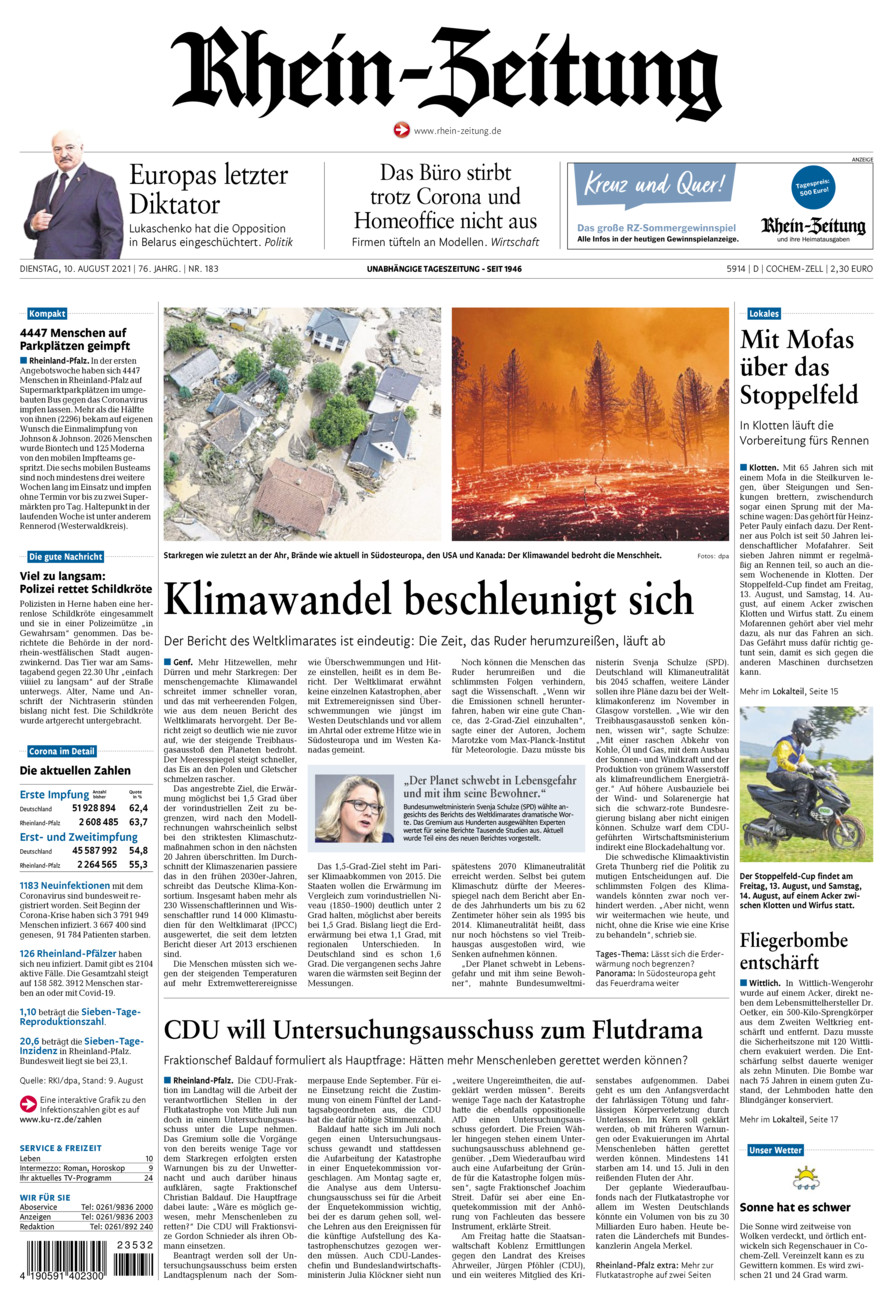 Rhein-Zeitung Kreis Cochem-Zell vom Dienstag, 10.08.2021