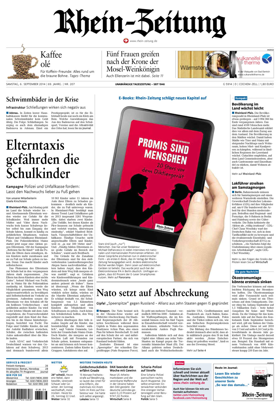 Rhein-Zeitung Kreis Cochem-Zell vom Samstag, 06.09.2014