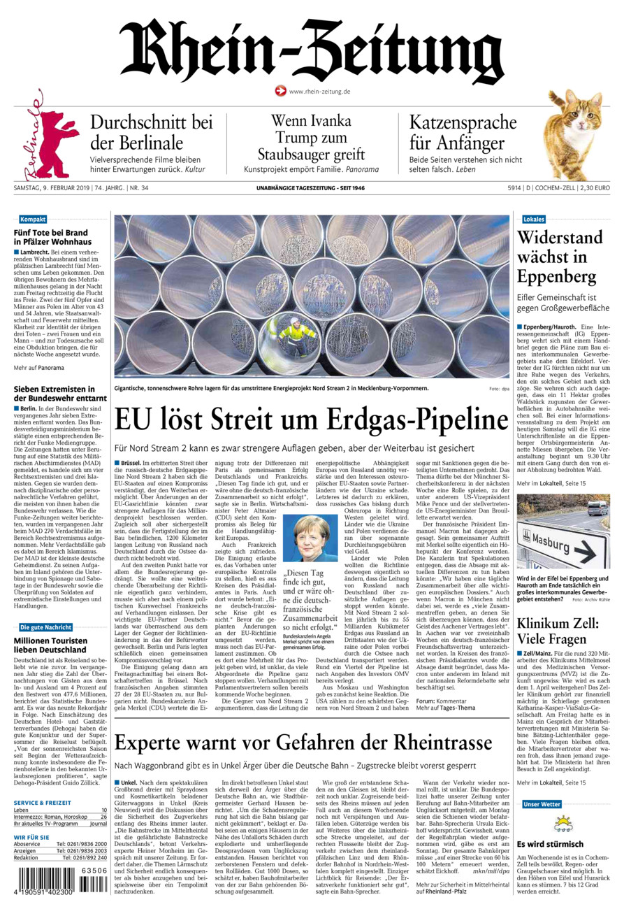 Rhein-Zeitung Kreis Cochem-Zell vom Samstag, 09.02.2019
