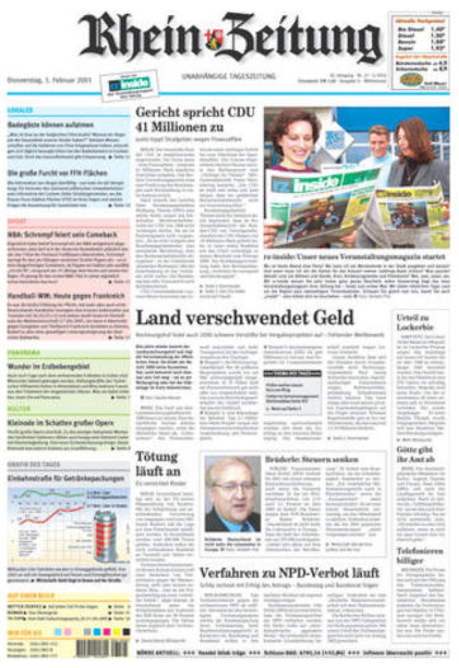 Rhein-Zeitung Kreis Cochem-Zell vom Donnerstag, 01.02.2001