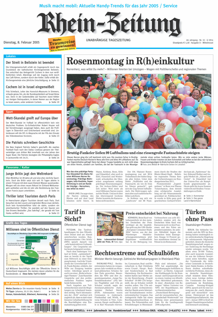 Rhein-Zeitung Kreis Cochem-Zell vom Dienstag, 08.02.2005