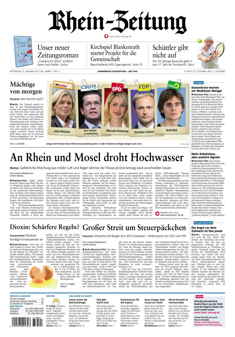 Rhein-Zeitung Kreis Cochem-Zell vom Mittwoch, 05.01.2011