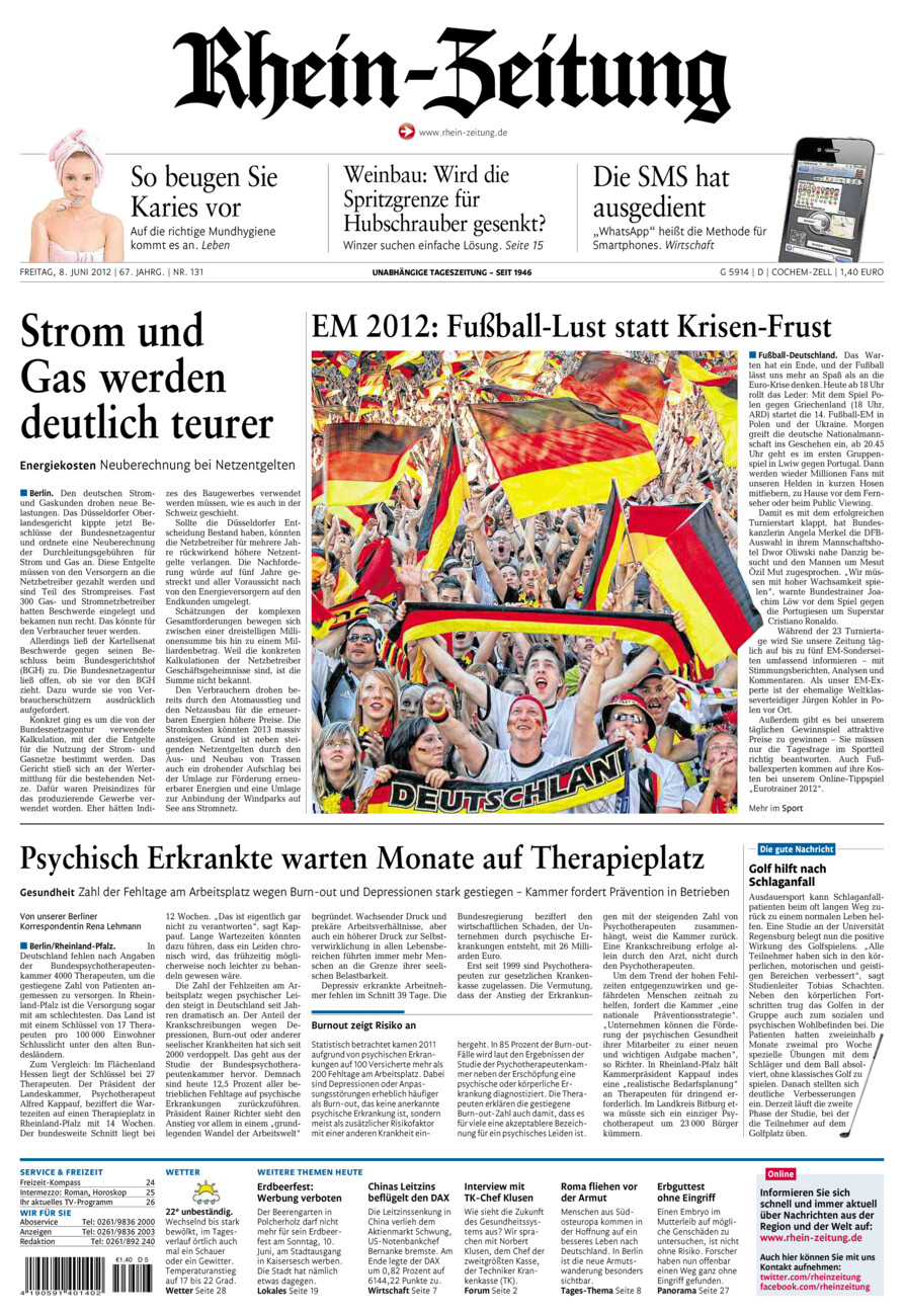 Rhein-Zeitung Kreis Cochem-Zell vom Freitag, 08.06.2012