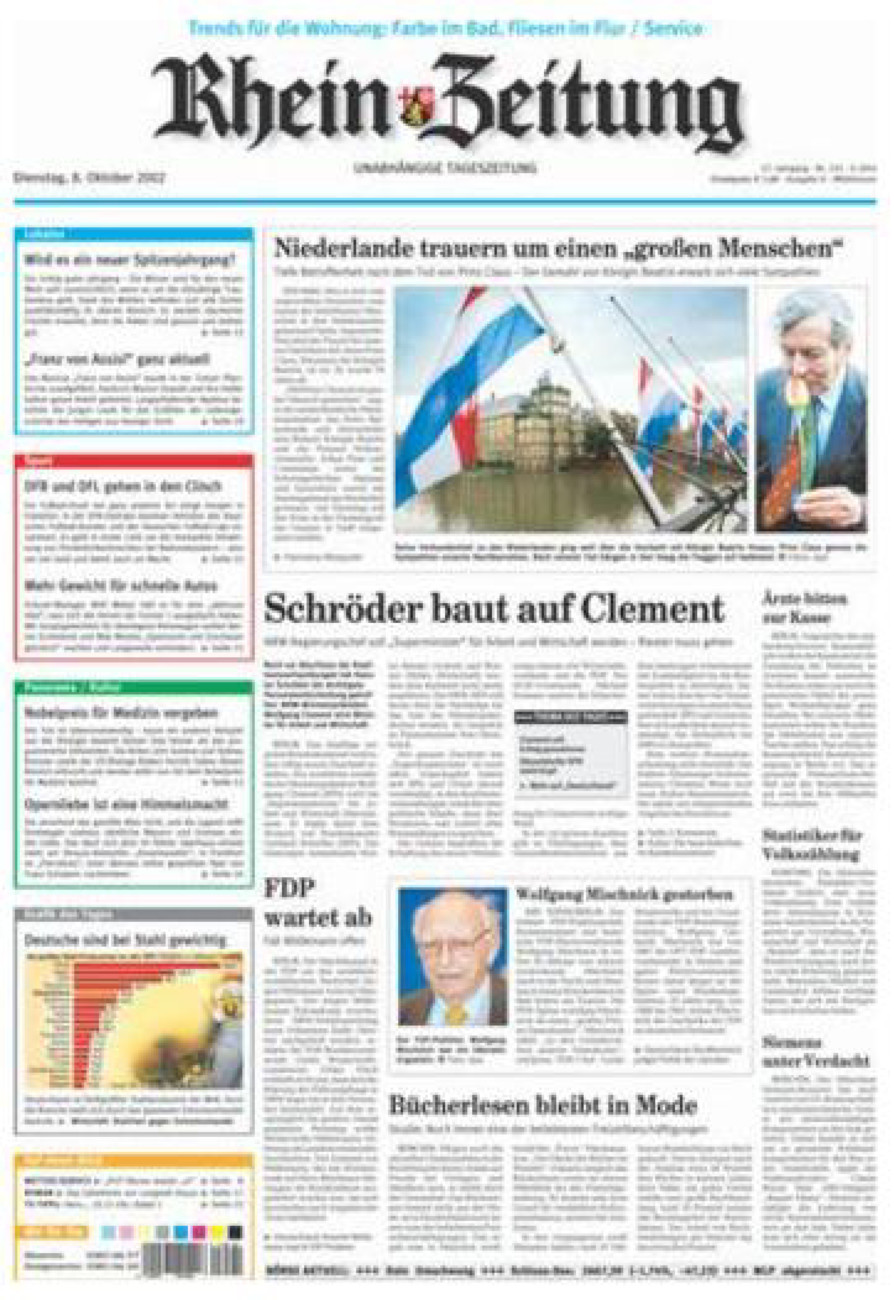 Rhein-Zeitung Kreis Cochem-Zell vom Dienstag, 08.10.2002