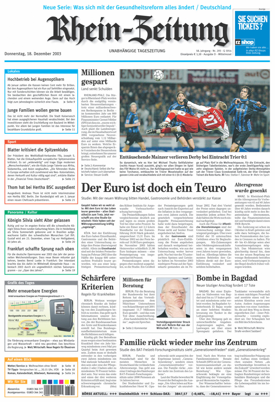 Rhein-Zeitung Kreis Cochem-Zell vom Donnerstag, 18.12.2003