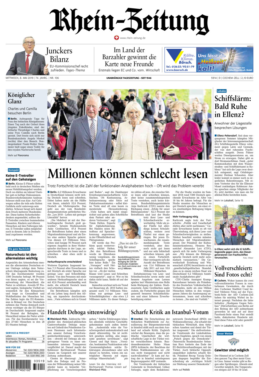 Rhein-Zeitung Kreis Cochem-Zell vom Mittwoch, 08.05.2019