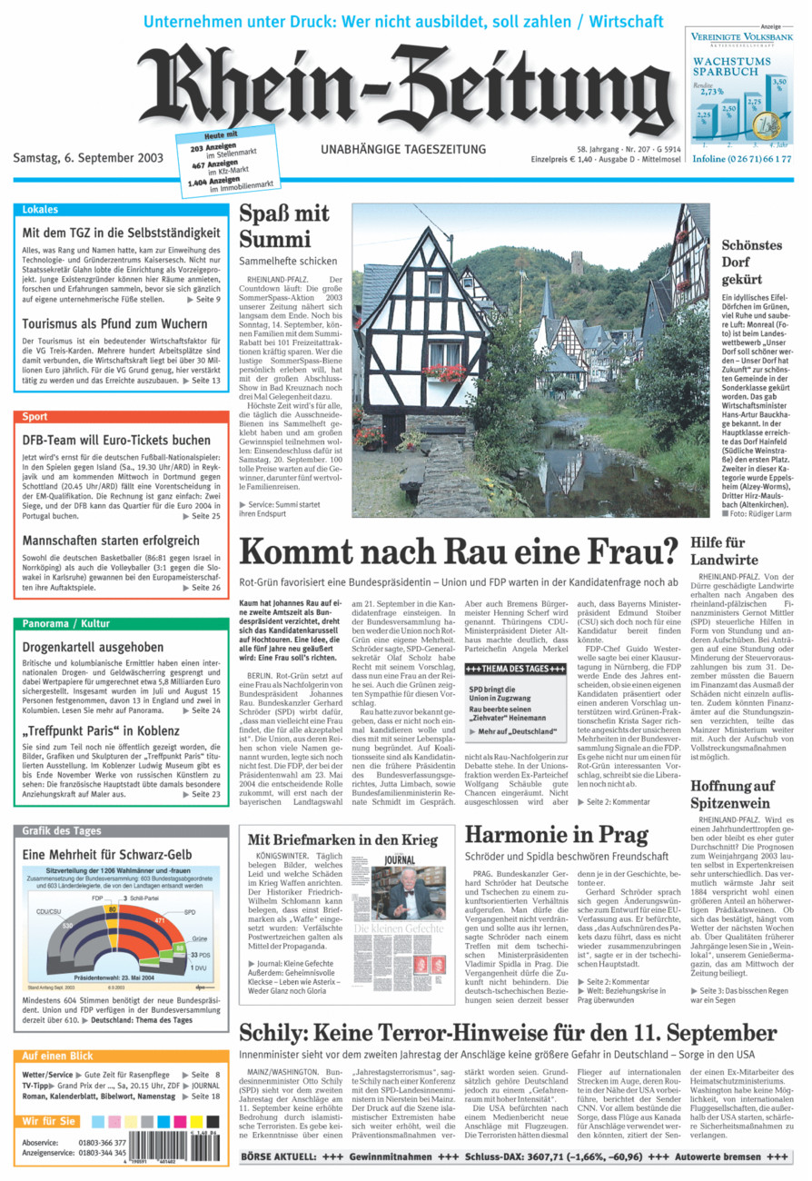 Rhein-Zeitung Kreis Cochem-Zell vom Samstag, 06.09.2003