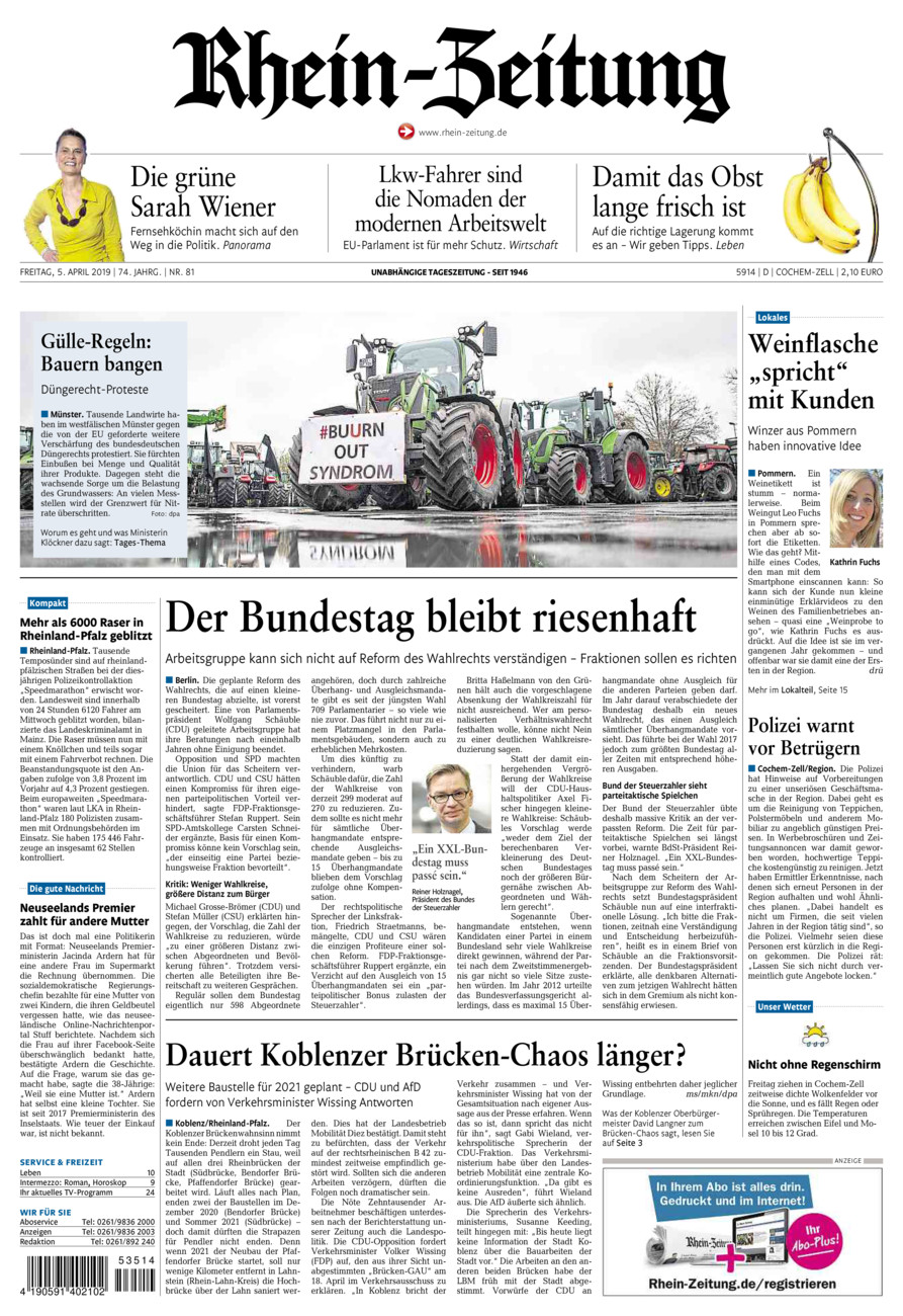 Rhein-Zeitung Kreis Cochem-Zell vom Freitag, 05.04.2019