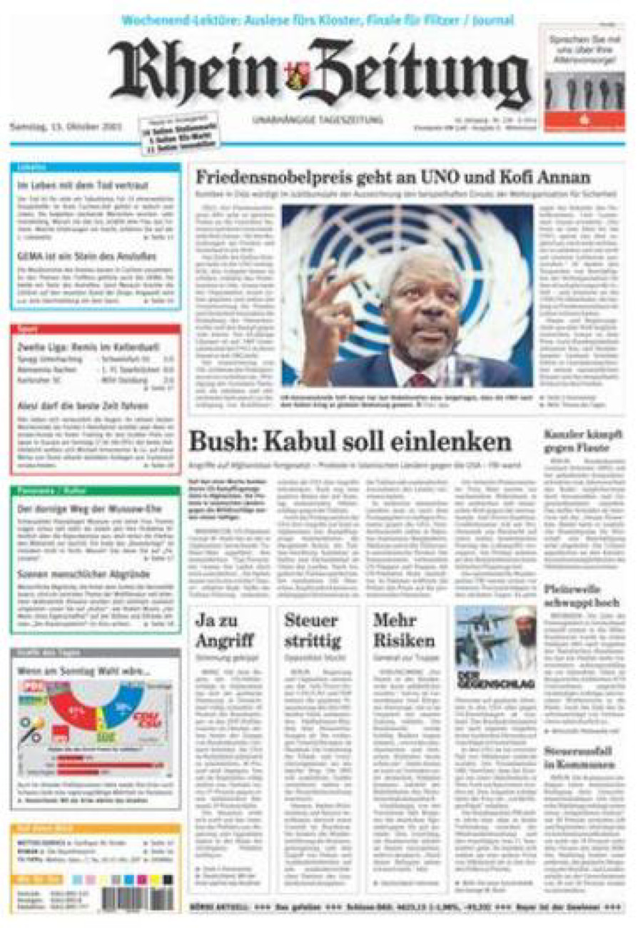 Rhein-Zeitung Kreis Cochem-Zell vom Samstag, 13.10.2001