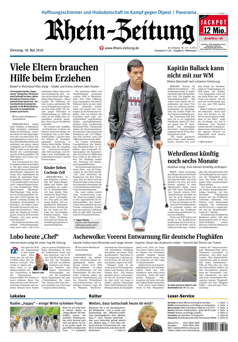 Rhein-Zeitung Kreis Cochem-Zell vom Dienstag, 18.05.2010