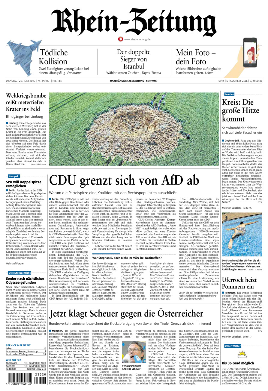 Rhein-Zeitung Kreis Cochem-Zell vom Dienstag, 25.06.2019