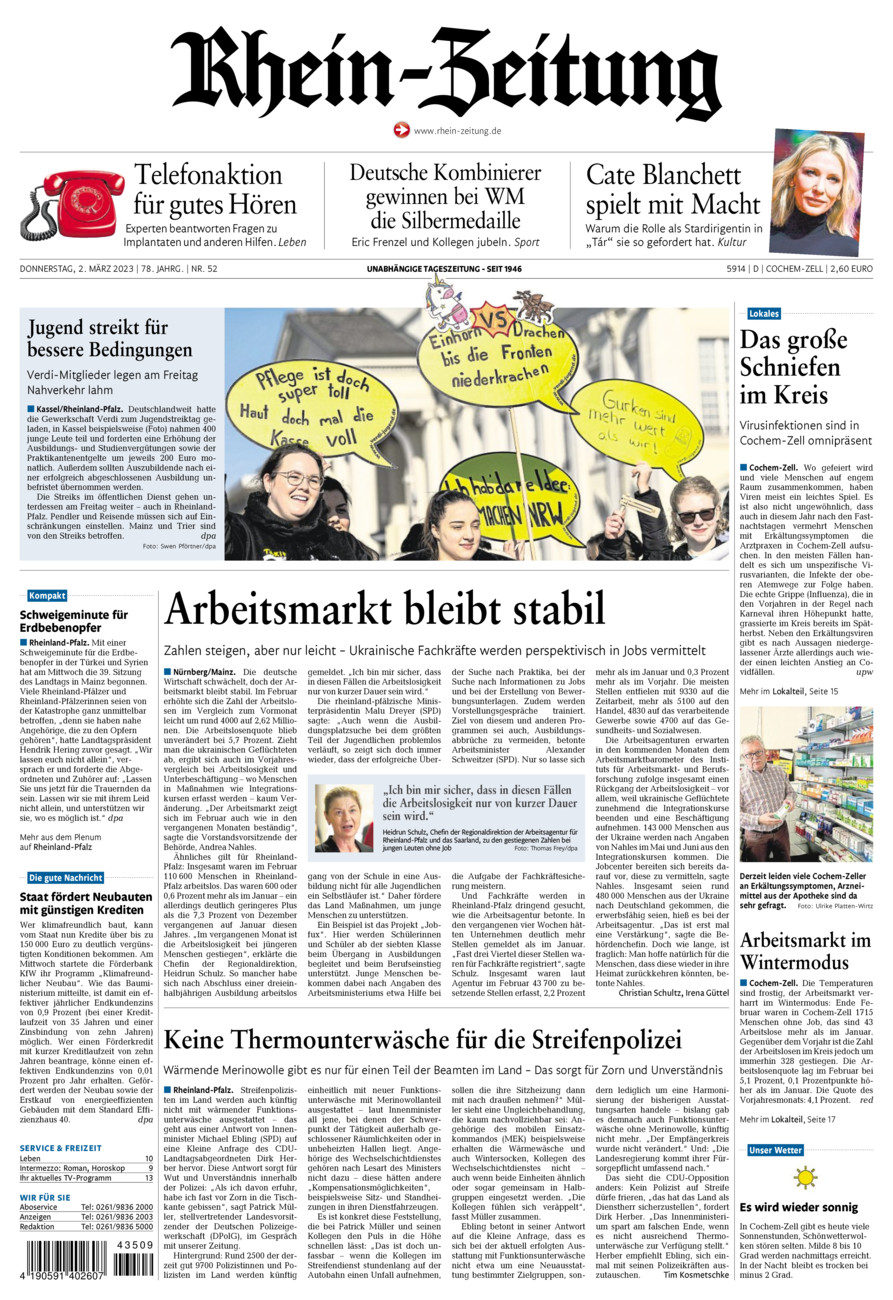Rhein-Zeitung Kreis Cochem-Zell vom Donnerstag, 02.03.2023
