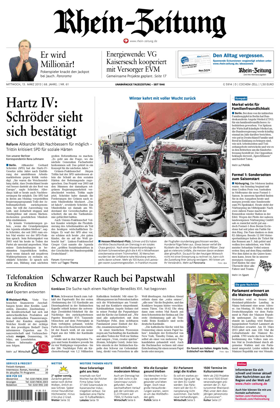 Rhein-Zeitung Kreis Cochem-Zell vom Mittwoch, 13.03.2013