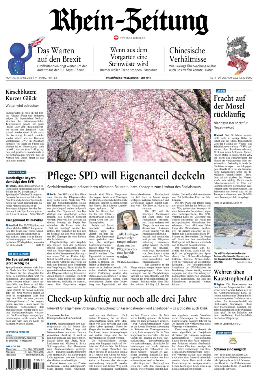Rhein-Zeitung Kreis Cochem-Zell vom Montag, 08.04.2019